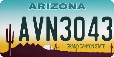 AZ license plate AVN3043