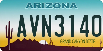 AZ license plate AVN3140