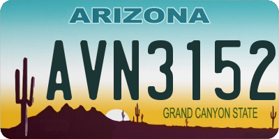 AZ license plate AVN3152