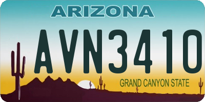 AZ license plate AVN3410