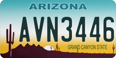 AZ license plate AVN3446