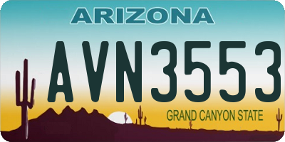 AZ license plate AVN3553