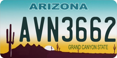 AZ license plate AVN3662