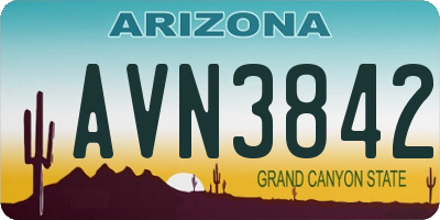AZ license plate AVN3842