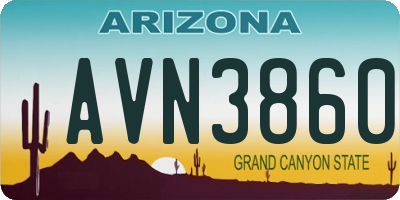 AZ license plate AVN3860
