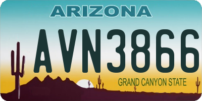 AZ license plate AVN3866