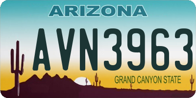 AZ license plate AVN3963