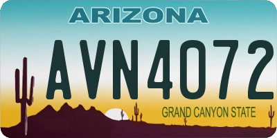 AZ license plate AVN4072