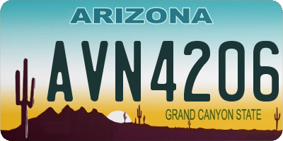 AZ license plate AVN4206