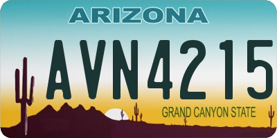 AZ license plate AVN4215