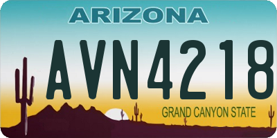 AZ license plate AVN4218