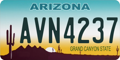 AZ license plate AVN4237