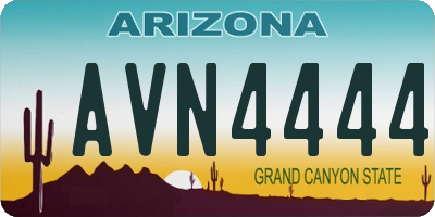 AZ license plate AVN4444
