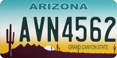 AZ license plate AVN4562