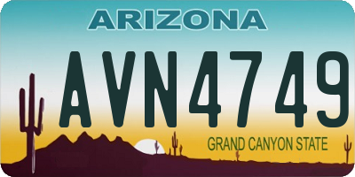 AZ license plate AVN4749