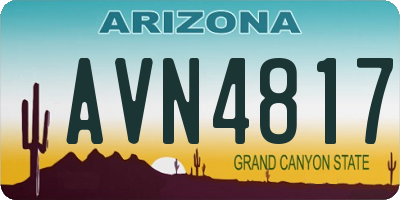 AZ license plate AVN4817