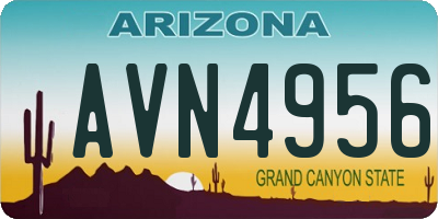 AZ license plate AVN4956