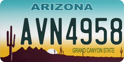 AZ license plate AVN4958
