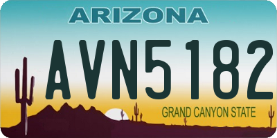 AZ license plate AVN5182