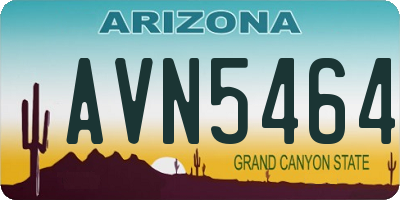AZ license plate AVN5464