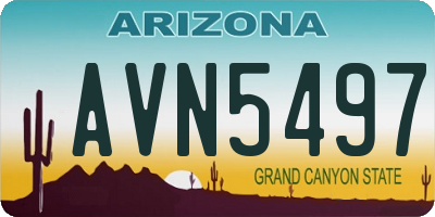 AZ license plate AVN5497