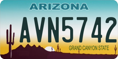 AZ license plate AVN5742