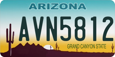 AZ license plate AVN5812