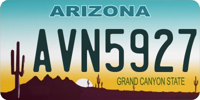 AZ license plate AVN5927