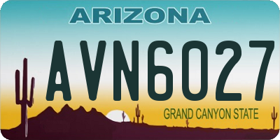 AZ license plate AVN6027