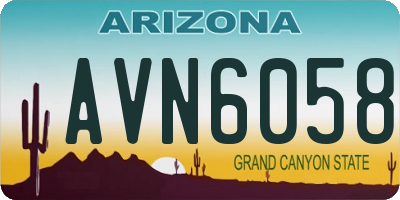 AZ license plate AVN6058