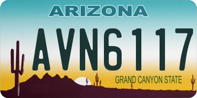 AZ license plate AVN6117