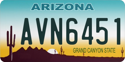 AZ license plate AVN6451