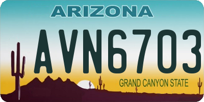 AZ license plate AVN6703