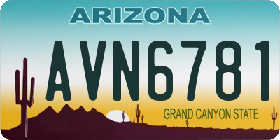 AZ license plate AVN6781