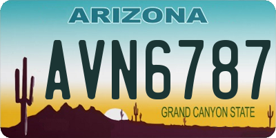 AZ license plate AVN6787