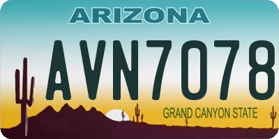 AZ license plate AVN7078
