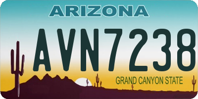 AZ license plate AVN7238