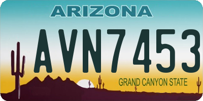 AZ license plate AVN7453