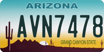 AZ license plate AVN7478