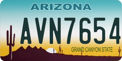 AZ license plate AVN7654