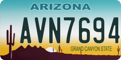 AZ license plate AVN7694