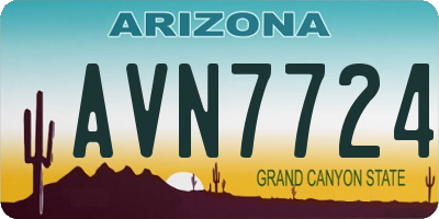 AZ license plate AVN7724