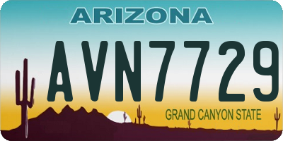 AZ license plate AVN7729