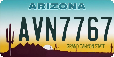AZ license plate AVN7767