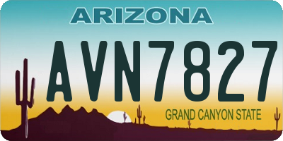 AZ license plate AVN7827