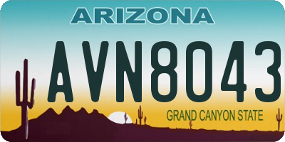 AZ license plate AVN8043