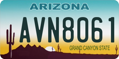 AZ license plate AVN8061