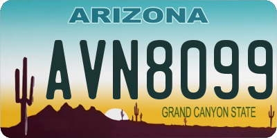 AZ license plate AVN8099