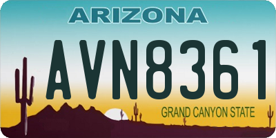 AZ license plate AVN8361