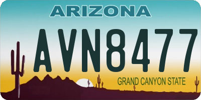 AZ license plate AVN8477